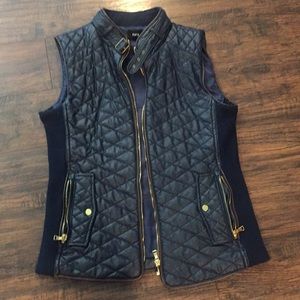 Quilted faux leather vest